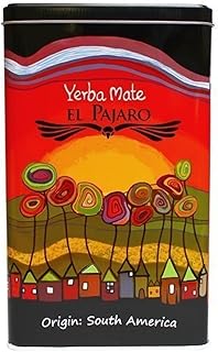 El Pajaro Yerbera Storage Tin | Yerba Mate Tea Storage Jar, Black, Red