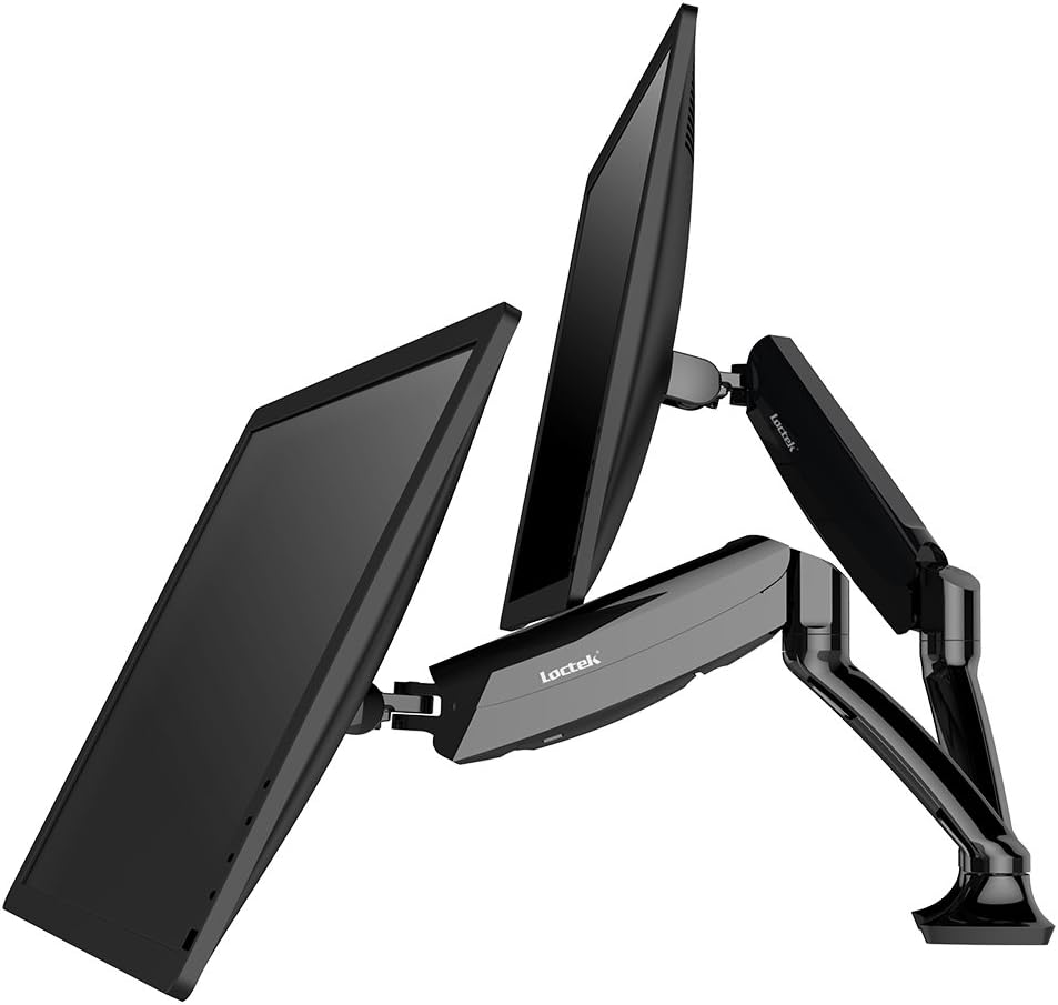 Loctek Height Adjustable Articulating Desk Monitor Mount Spring Gas LCD Arm for 10-27-inch Samsung Dell ASUS Acer HP Aoc LED