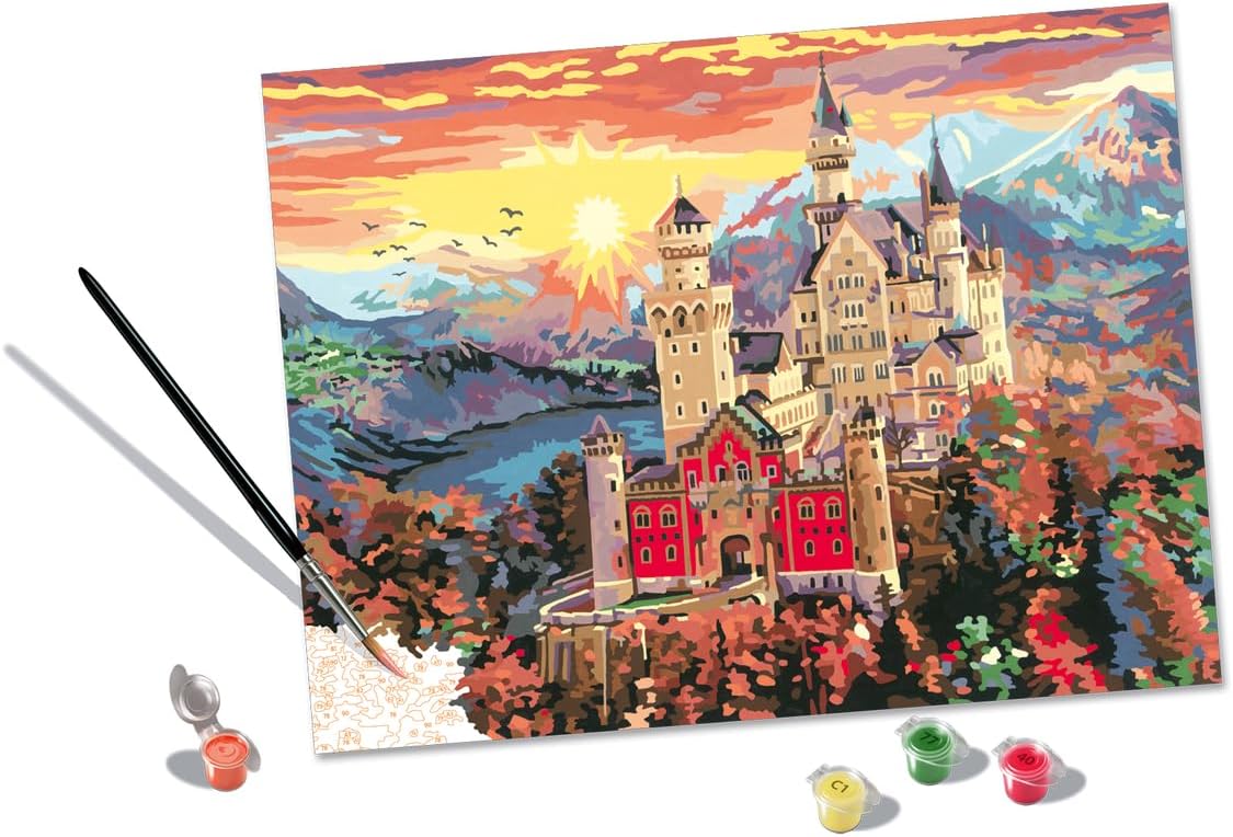 Ravensburger CreArt Fairytale Castle Paint by Numbers Kit for Adults - Painting Arts and Crafts for Ages 14 and Up