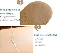 Vista 5 de Rondas de papel pergamino de 4 pulgadas, 300 unidades de papel de hamburguesa, uso para hornear pasteles pequeños, separar patty congelado, prensa