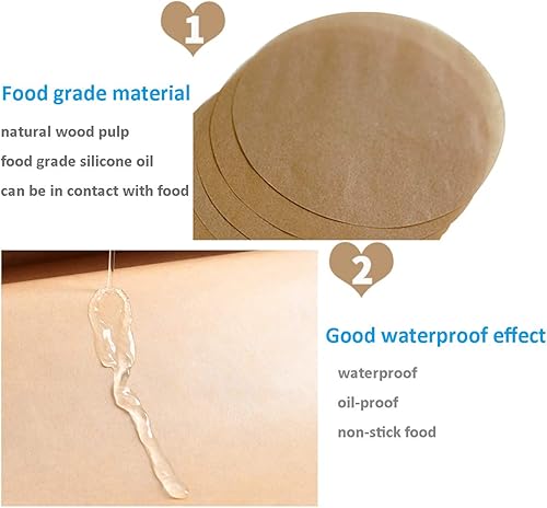 Miniatura 5 de Rondas de papel pergamino de 4 pulgadas, 300 unidades de papel de hamburguesa, uso para hornear pasteles pequeños, separar patty congelado, prensa