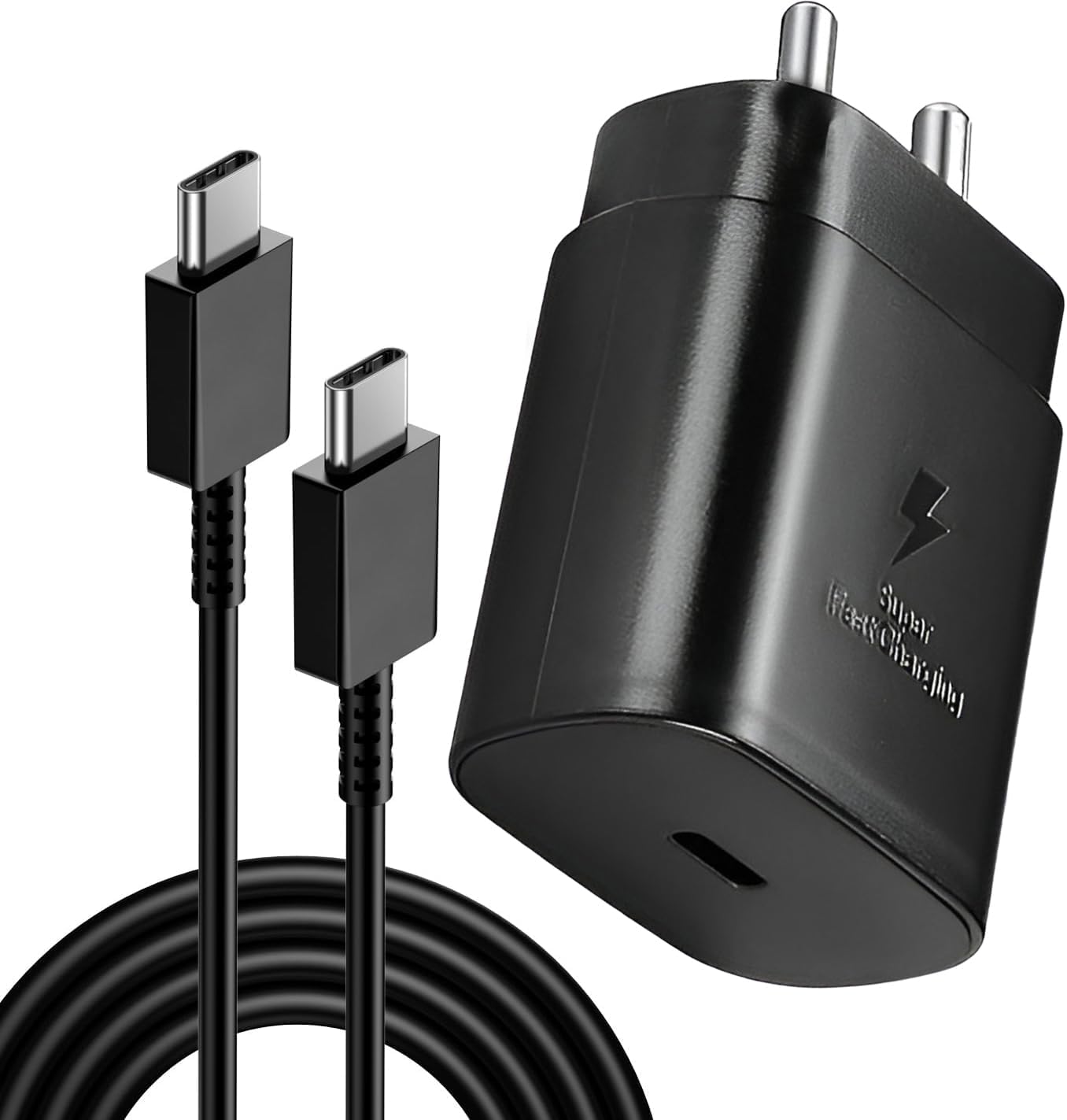 Samsung 25W USB C Port Charger with Cable, Type-C Super Fast Android Phone Wall Charging Compatible with Samsung Galaxy M35/A15/M15/F15/A55/M55/F55/M14/A34/M34/F34/S23 fe, 25 w Charge Adaptor, Black (B0DC611KW6) Amazon Price History, Amazon Price Tracker