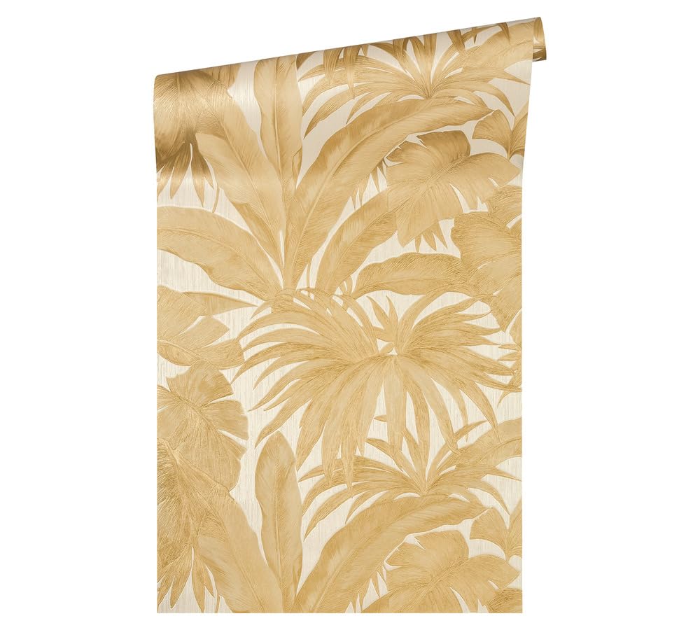 A.s. Création Cream Jungle Wallpaper Versace 2 Non-Woven Wallpaper 10.05 M X 0.70 M Gold Creme Made In Germany 962404 96240-4