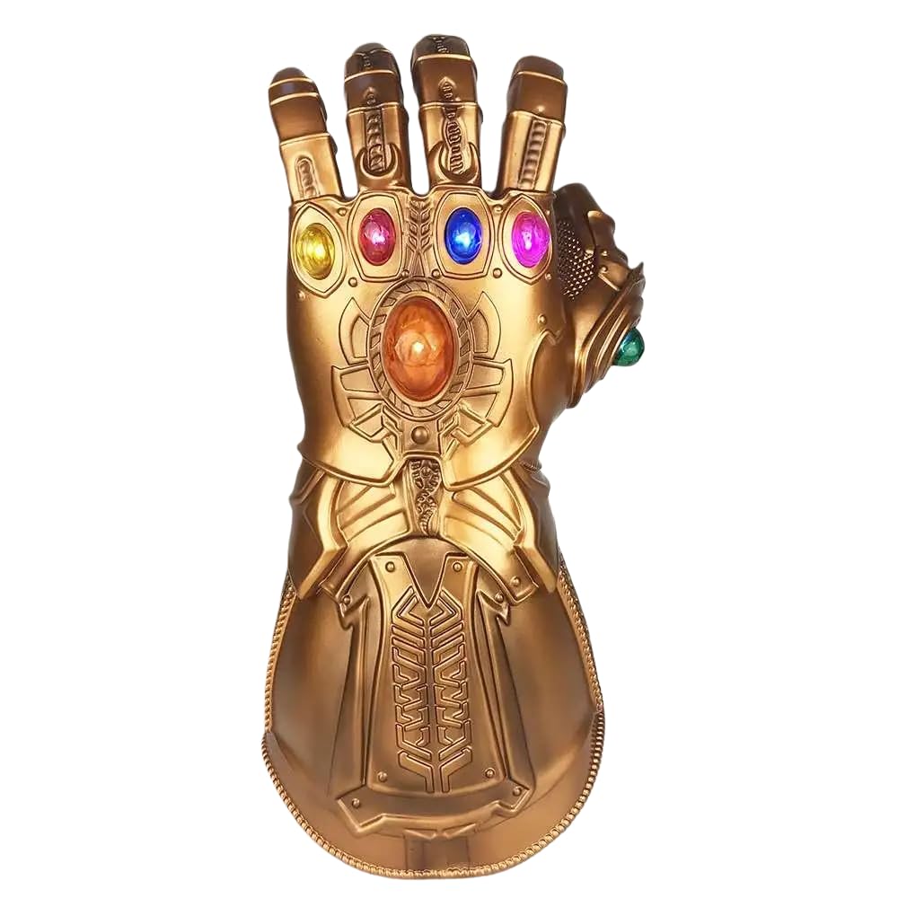 YUOYMUL Glove with LED Light Up Gloves For Cosplay Halloween, Gold