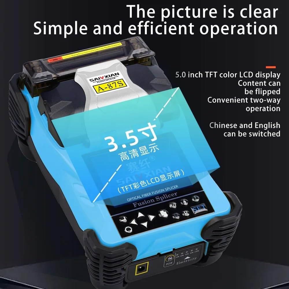 Épisseuse automatique de fusion de fibre optique avec écran de 8,9 cm, machine d'épissure de soudure à fibre optique pour connexion à froid et épissure de câble métallique d'isolation