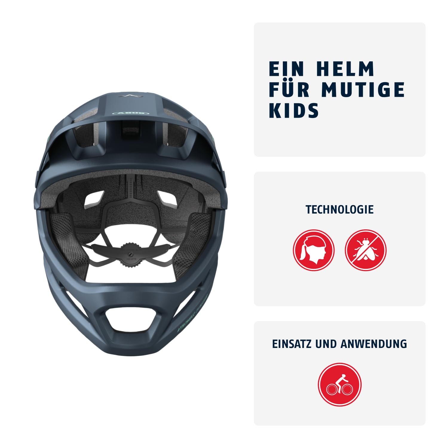 ABUS MTB-Helm YouDrop FF - Fullface-Helm für Kinder und Jugendliche - für den Einstieg in den Mountainbikesport - mit abnehmbarem Kinnschutz
