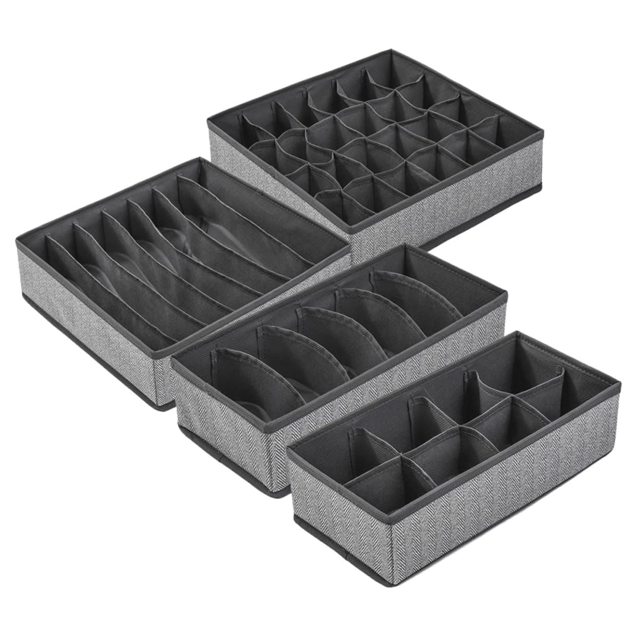 Organisateur de tiroir 7 compartiments pliable et anti-poussière