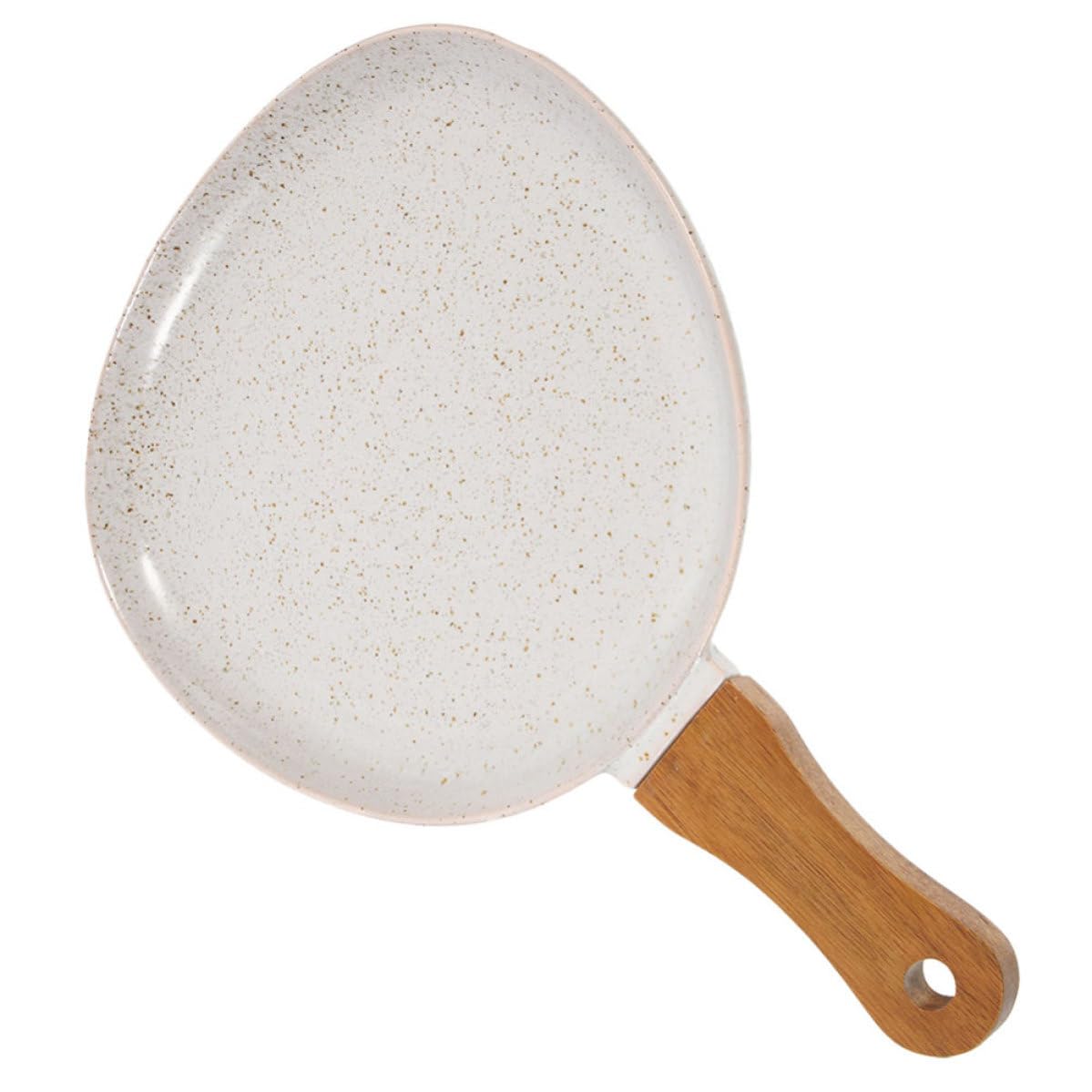 Zerodeko Plato de Comida de Cerámica con Mango de Madera, Apto Microondas