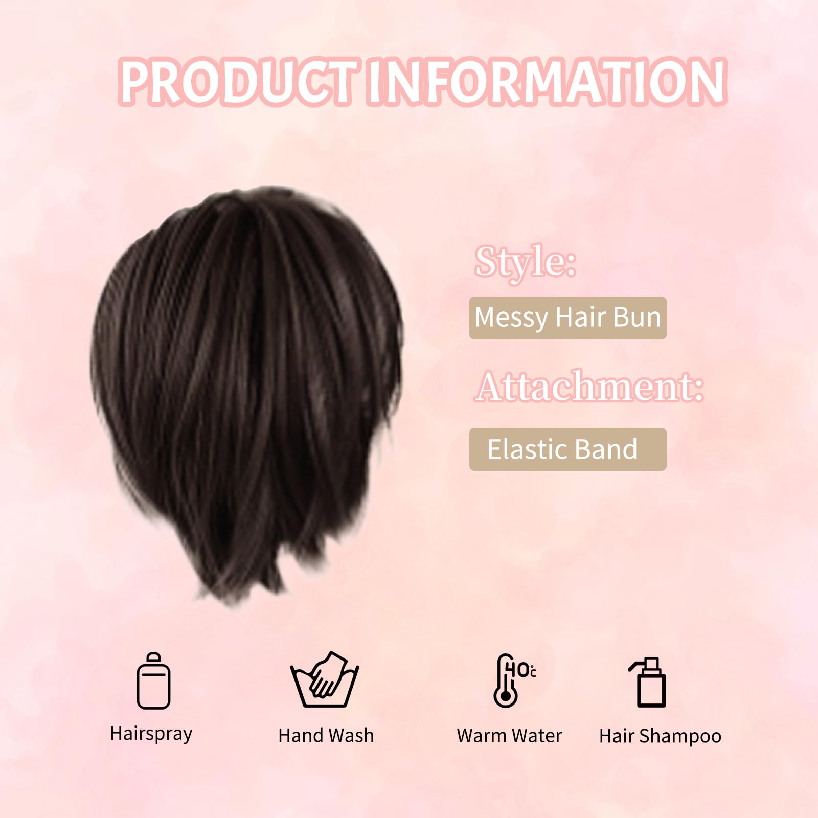 Deaguid Claw Clip Short Ponytail Hair Extensions, Natural Synthetic Ponytail Extension Claw Clip - Image 3