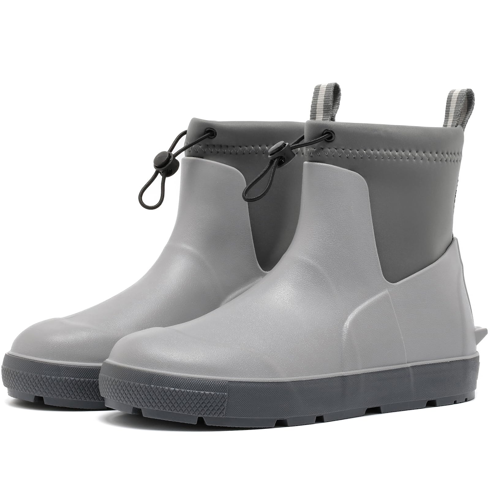 Men's Deck Boots, Waterproof Ankle Rain Boots for Fishing &amp; Boating