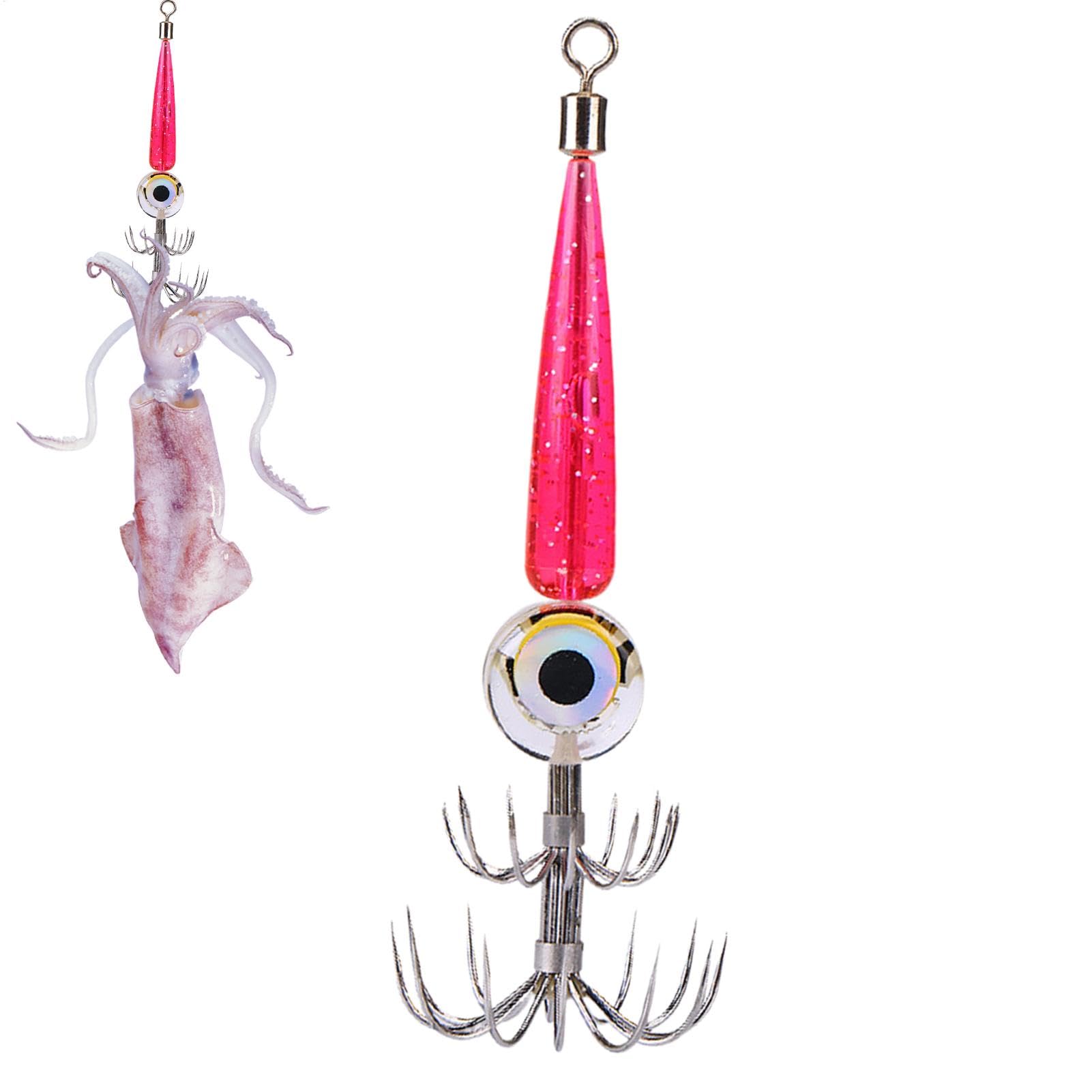 Camarones Luminosos Calamar Jig Señuelos De Pesca En El Mar,Señuelo Octopus Sepia Señuelos De Pesca En El Mar,Jigs De Calamar Que Brillan En Agua Salada,Señuelo De Pesca Impermeable con Luz LED