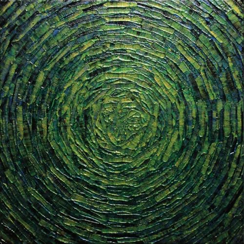 Tableau abstrait vert émeraude 30x30 cm pour décoration intérieure moderne