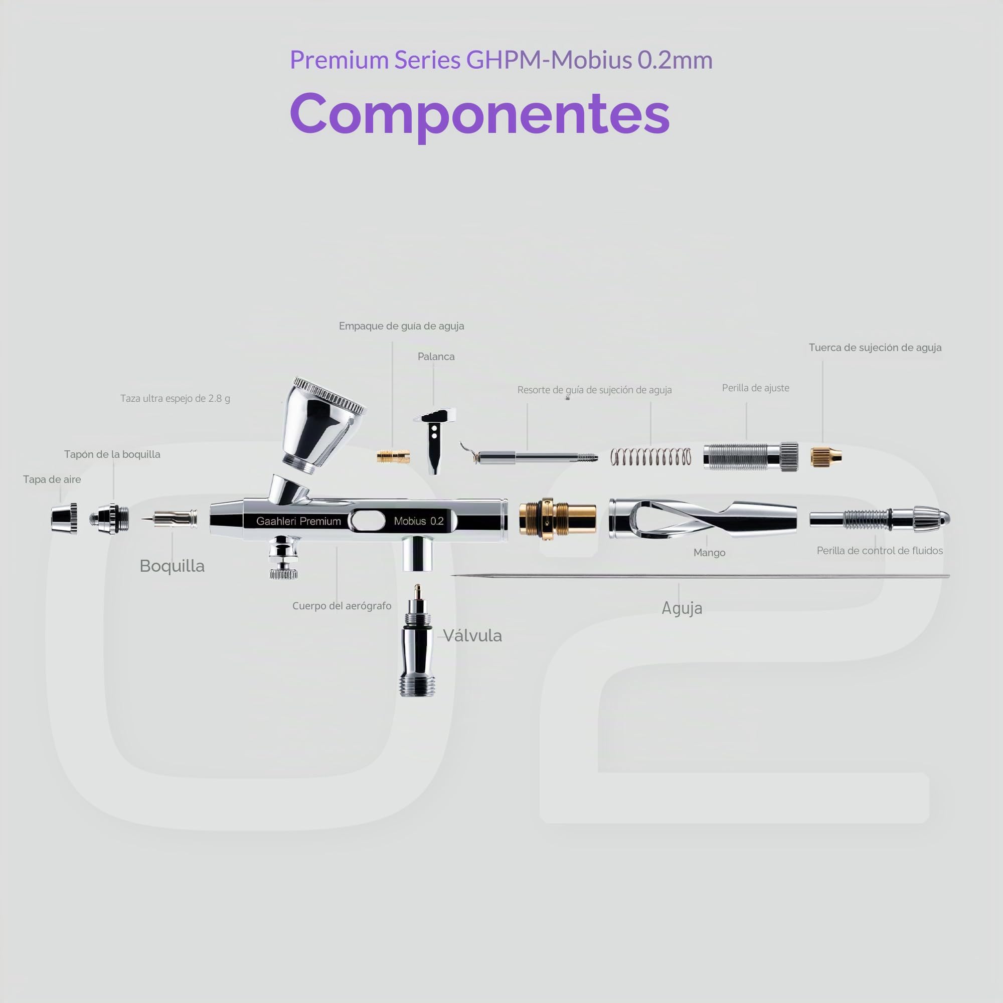 Gaahleri Airbrush Premium Series GHPM-Mobius 0.2mm