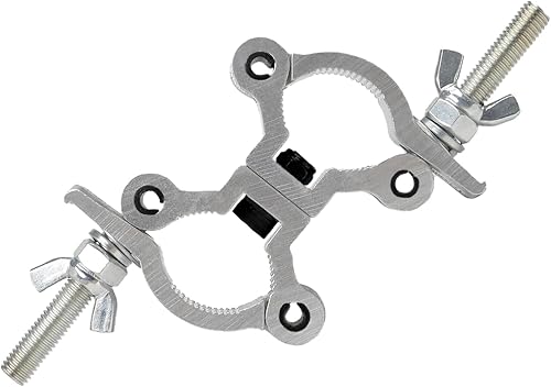 Vista 25 de Lighting Truss - Abrazaderas de acoplador giratorio para luces, abrazadera de truss de doble cabeza, abrazadera de tubo giratorio doble de 30 a