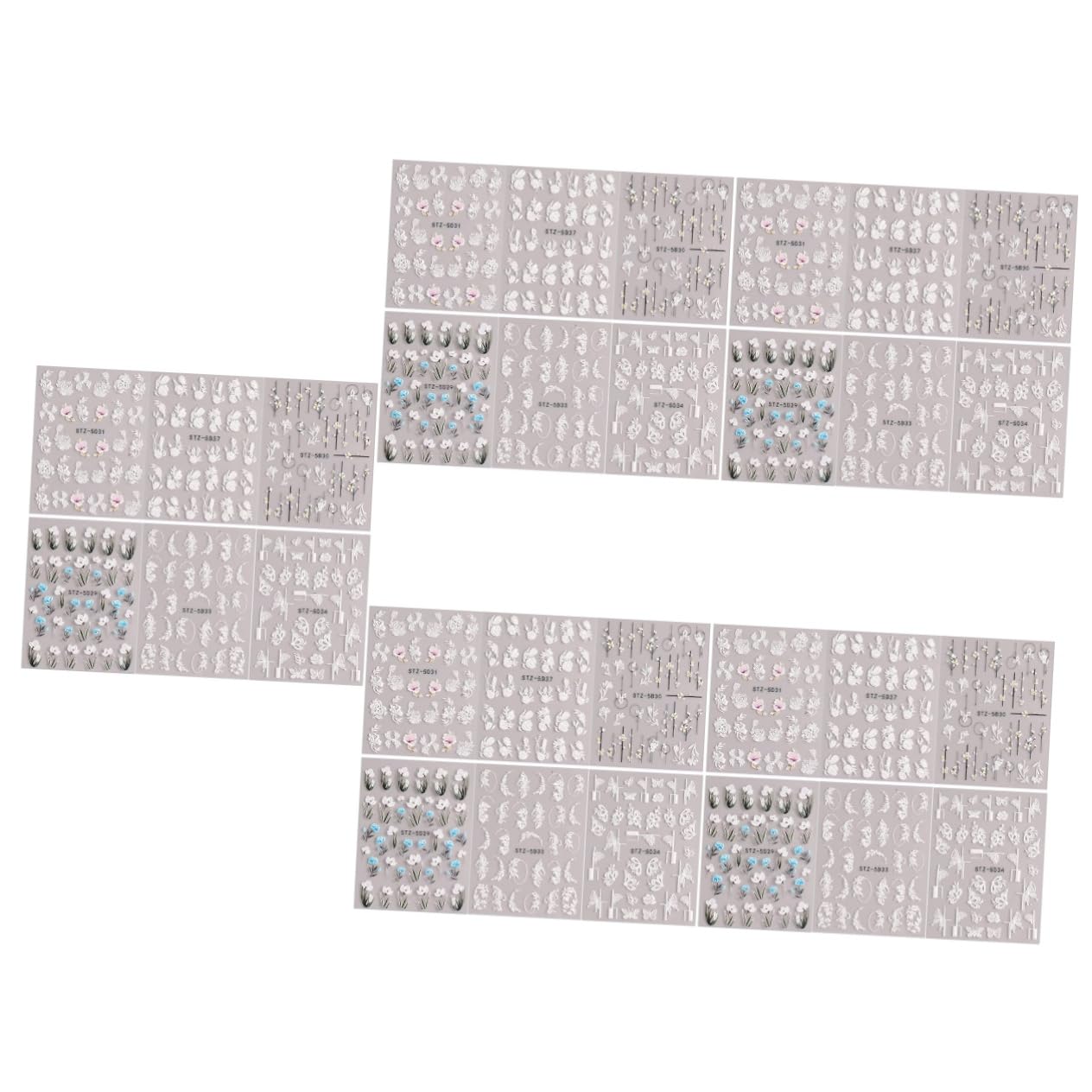 Healeved 30fogli Adesivi Per Unghie Floreali Rilievo Decorazioni Per Nail Art Facili Da Applicare Per Uso Professionale e Fai Da Te Perfetti Per Smartphone e Scrapbooking