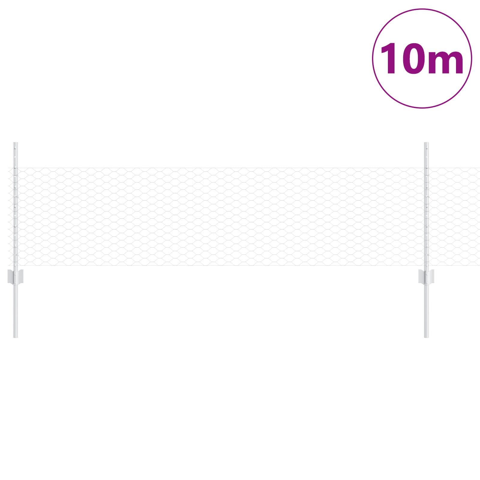 Pali per Recinzione 5 PCS U-Channel 60 cm Acciaio Zincato, Recinzione Esagonale 0.5x10 m Acciaio Zincato,Barre per ringhiere e staccionate,Pali di Recinzione-3336952