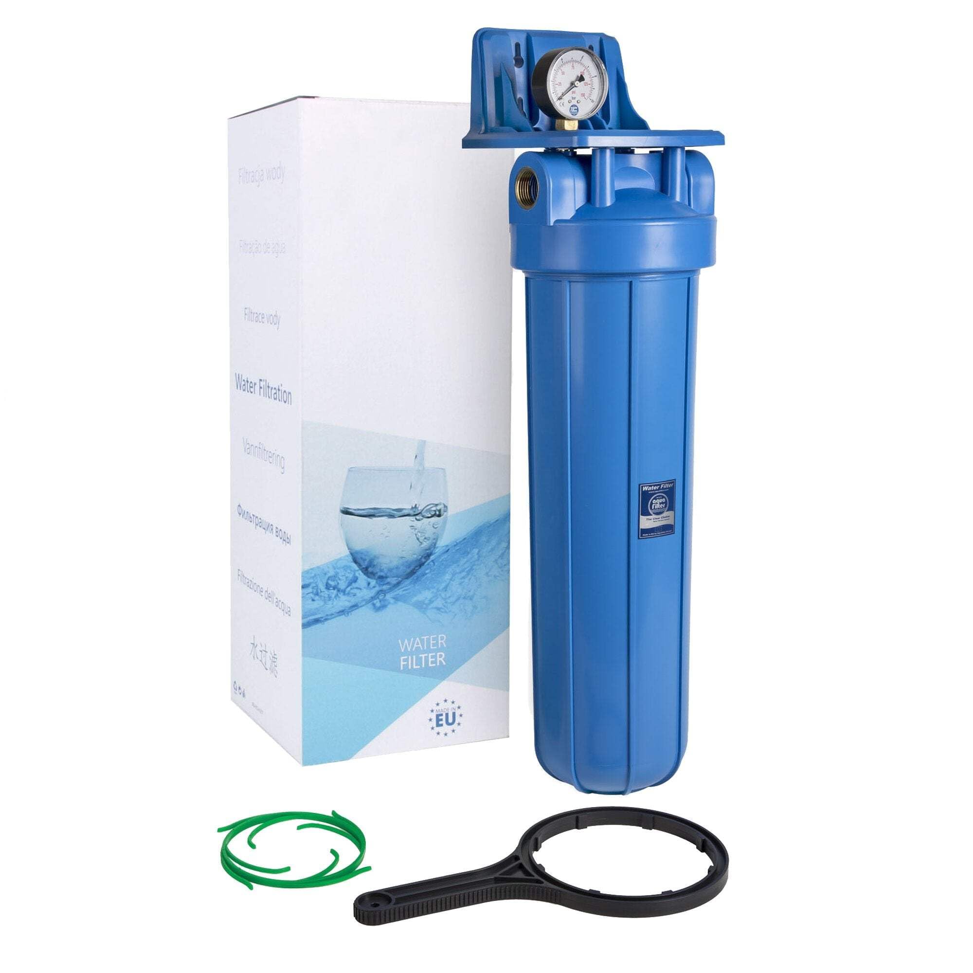 20" Aquafilter Office BIG BLUE Housing Set for Pure Water Filter FH20B1-WB