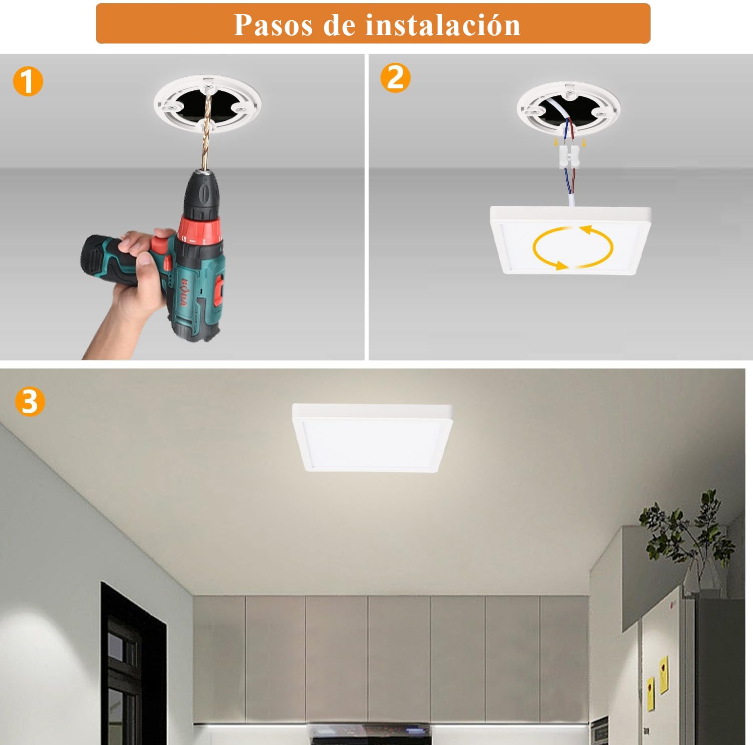 Ouyulong Plafón LED 23cm 18W 6500K Blanco Frío 4uds