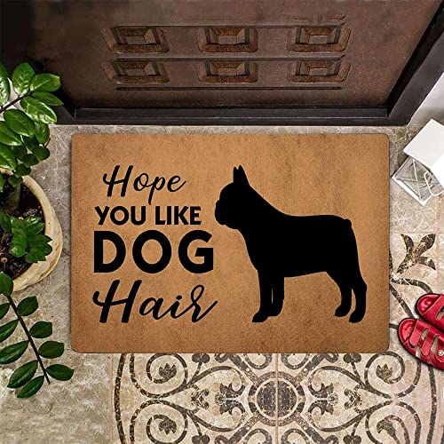 NA zerbino Ingresso Frenchie Spero Che Ti piaccia zerbino con Pelo di Cane Divertente Tappetino di Benvenuto con Cane Bulldog Francese zerbino a Tema Cane Decorazioni mobili soprammobili