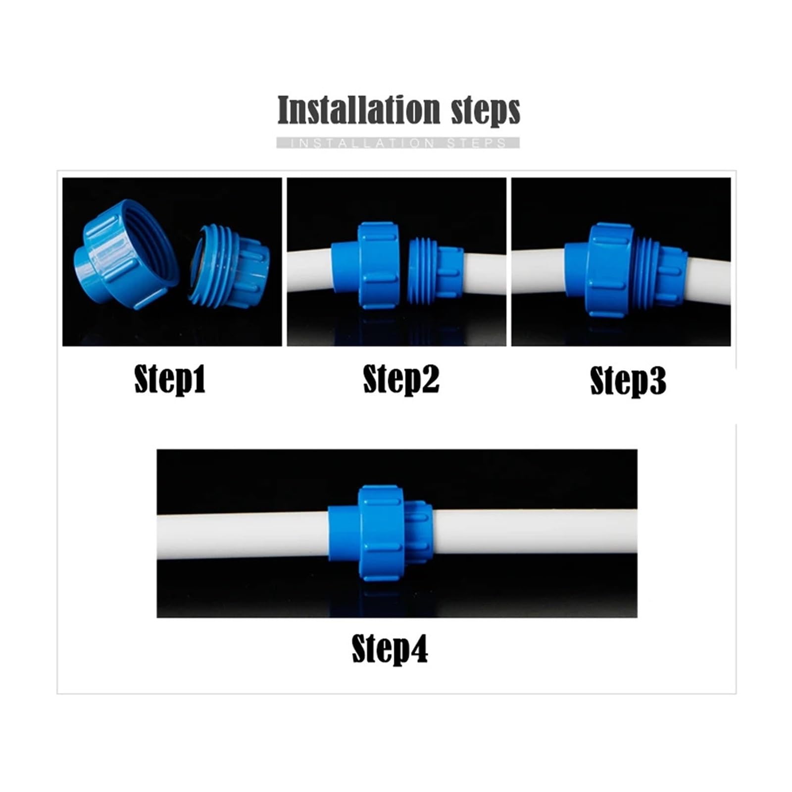 Generisch PVC Union Connector Aquarium Tank Wasserversorgung Rohr Buchse Kupplung Gelenke Gartenbewässerung Armaturen 5 Teile/los Innendurchmesser 20~40mm(Blue,Inner Dia 40mm)
