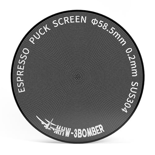 Image of MHW-3BOMBER 58mm Espresso Puck Screen - 0.2mm Ultra Thin Espresso Puck - Metal Reusable Coffee Filter for Portafilter Basket 58mm - Puck Screen with Titanium Coating FG5642-OS