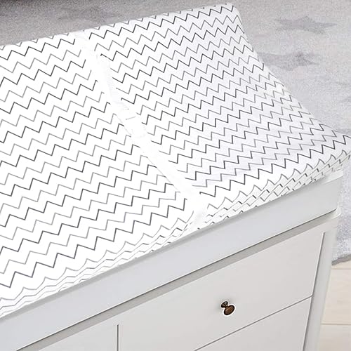 Miniatura 4 de American Baby Company Paquete de 2 fundas estampadas de punto 100% algodón ajustado contorneado para cambiador, compatible con moisés Mika Micky,