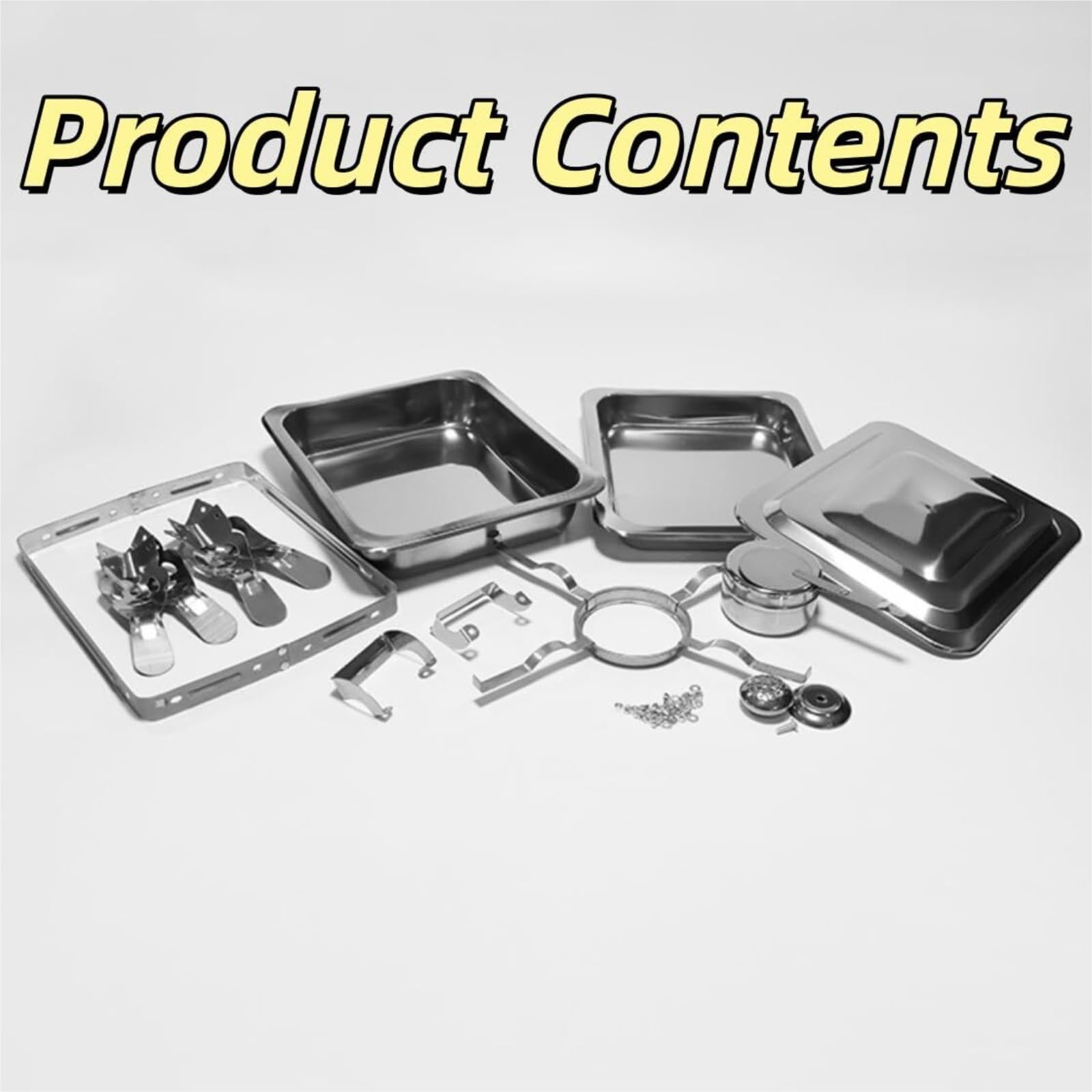 Calentadores de acero inoxidable for juego de buffet estufa buffet | Los calentadores de alimentos pulieron la caja fuerte completa compacta superficial del calentador del buffet de la comida