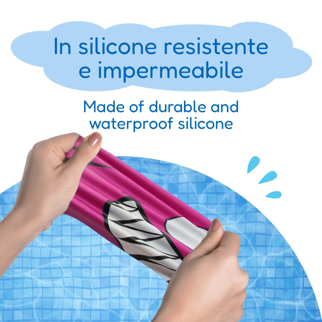 kina - Cuffia da Nuoto Bambini per Piscina, in Silicone, Ipoallergenica, Elastica e Soffice al tatto per Capelli corti e lunghi