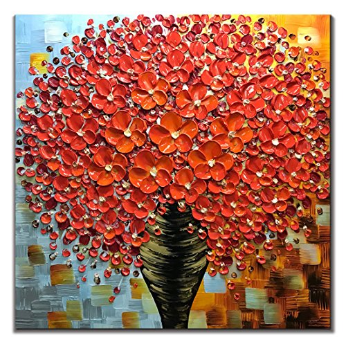 V-inspire Abstract Paintings, 32x32 Inch 3D Abstract Paintings White Maple Tree Oil Hand Painting On Canvas Wood Inside Framed Ready to Hang Wall Decoration for Living Room Bed Room