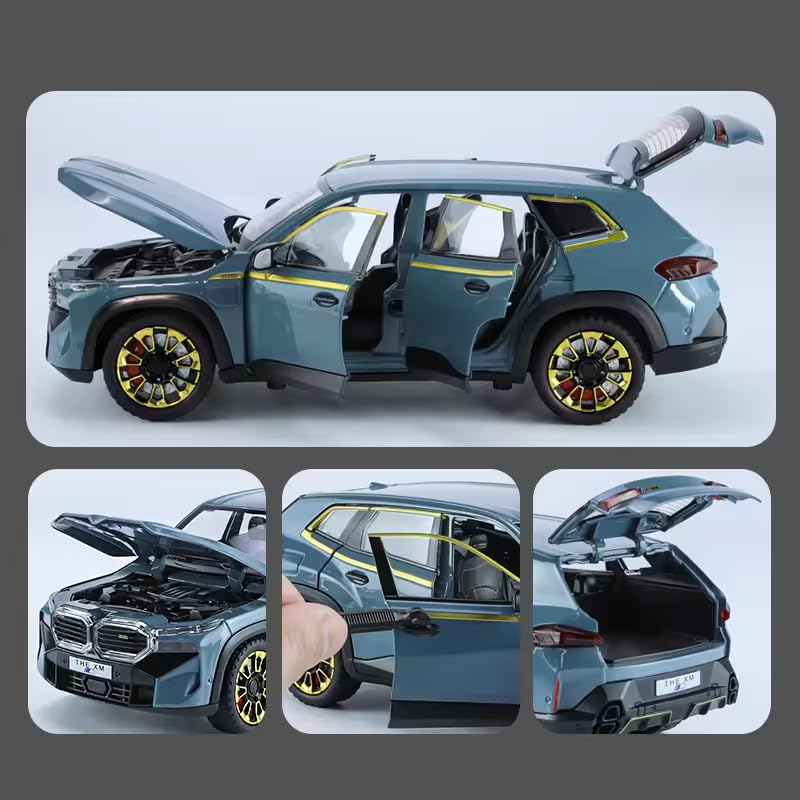 Image of 1:24 Big Bmw Xm Suv Toy Car Metal Pull Back Diecast Car With Openable Door And Sound Light, Gifts Toys For Kids, Black