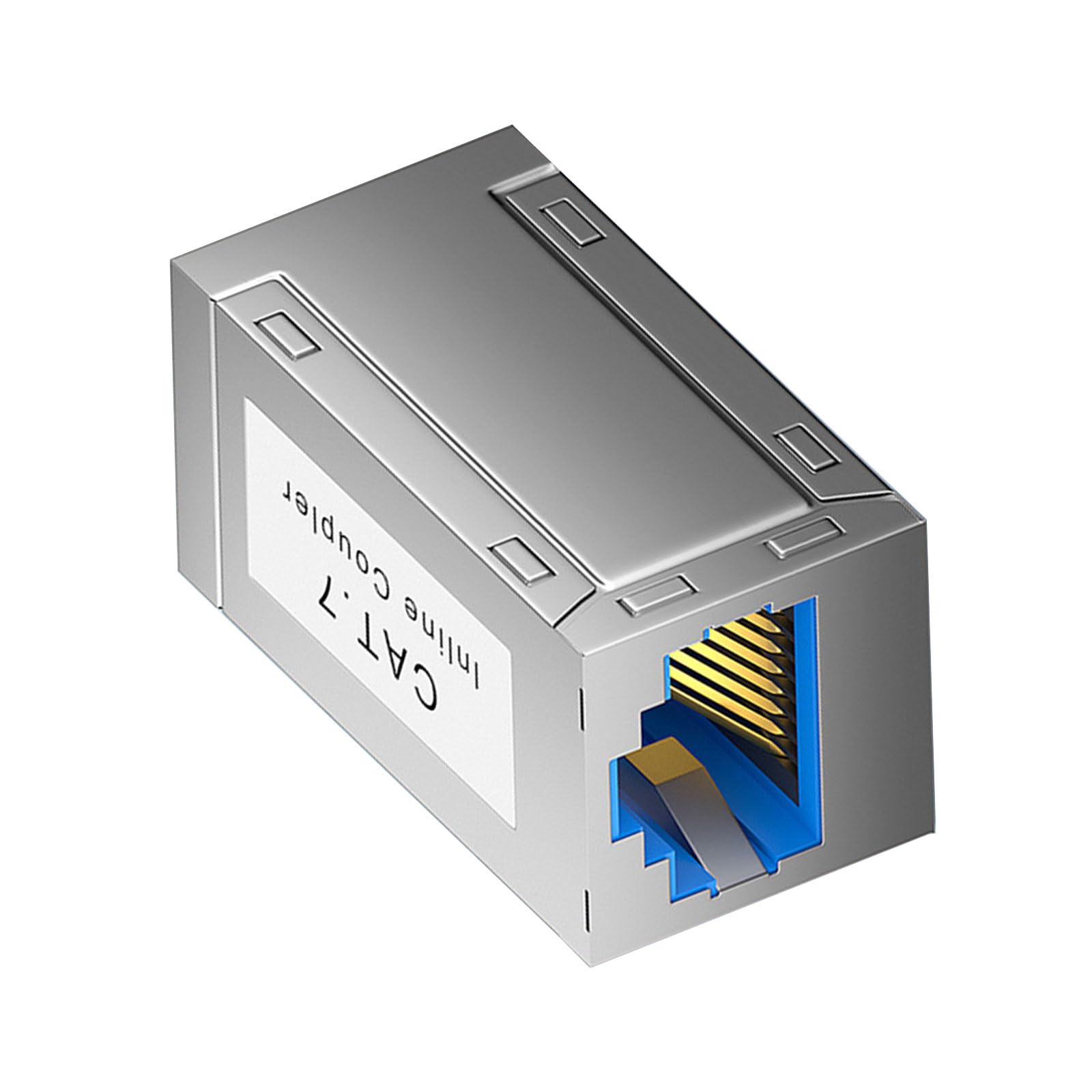 Tsophreniq Cat6A Cat7 RJ45 Shielded Networking Coupler 10Gbps High Bandwidth Adapters with EMIs Protections Metal Housing Fast Speed Ethernet Connectors