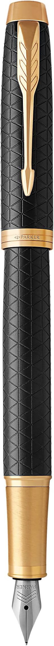 IM Fountain Pen, Premium Black, Medium Nib with Blue Ink Refill (1931653)