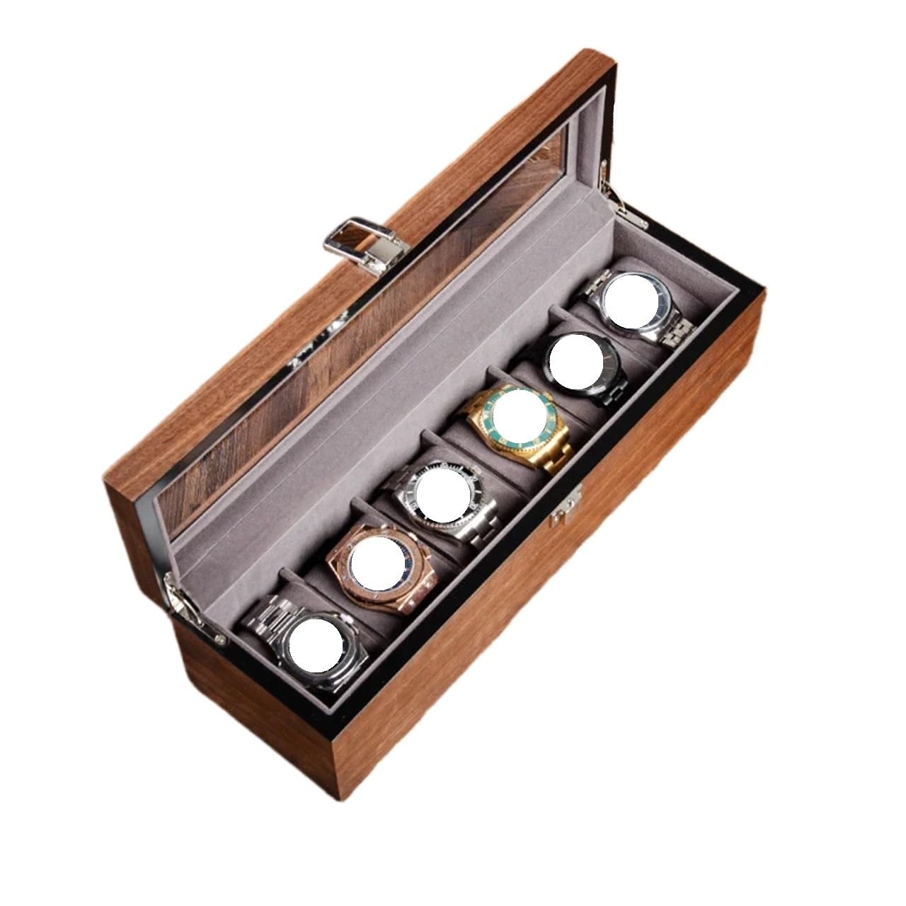 LPATEBCVU Solid Wood Watch Box Wooden Watch Box Mens Case Storage Travel Watches Organizer Display Collection Portable