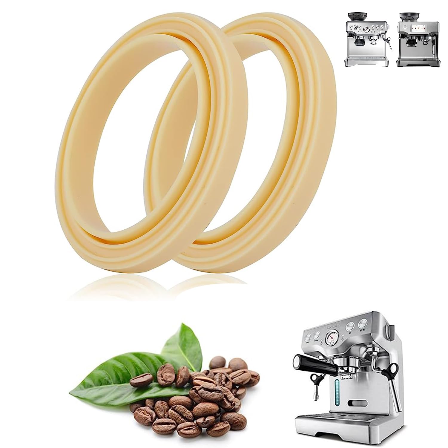 HULUM 54mm Silicone Steam Ring - Silicone Gasket Breville Accessories For Breville Espresso Machine 840/810/878/870/860/450/500/ Sage 880/810/878/500/870/875 Grouphead Gasket Replacement Part (2)