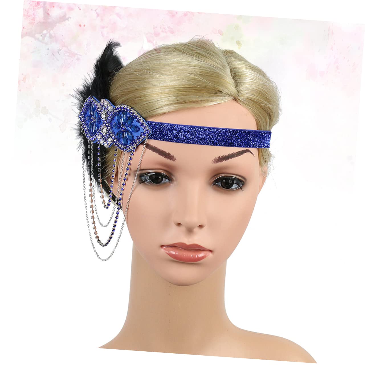 Beavorty 2piezas Diadema De Cadena Borlas Para Mujeres Accesorios De Fiesta y Fotografía Para Bodas y Eventos Azul