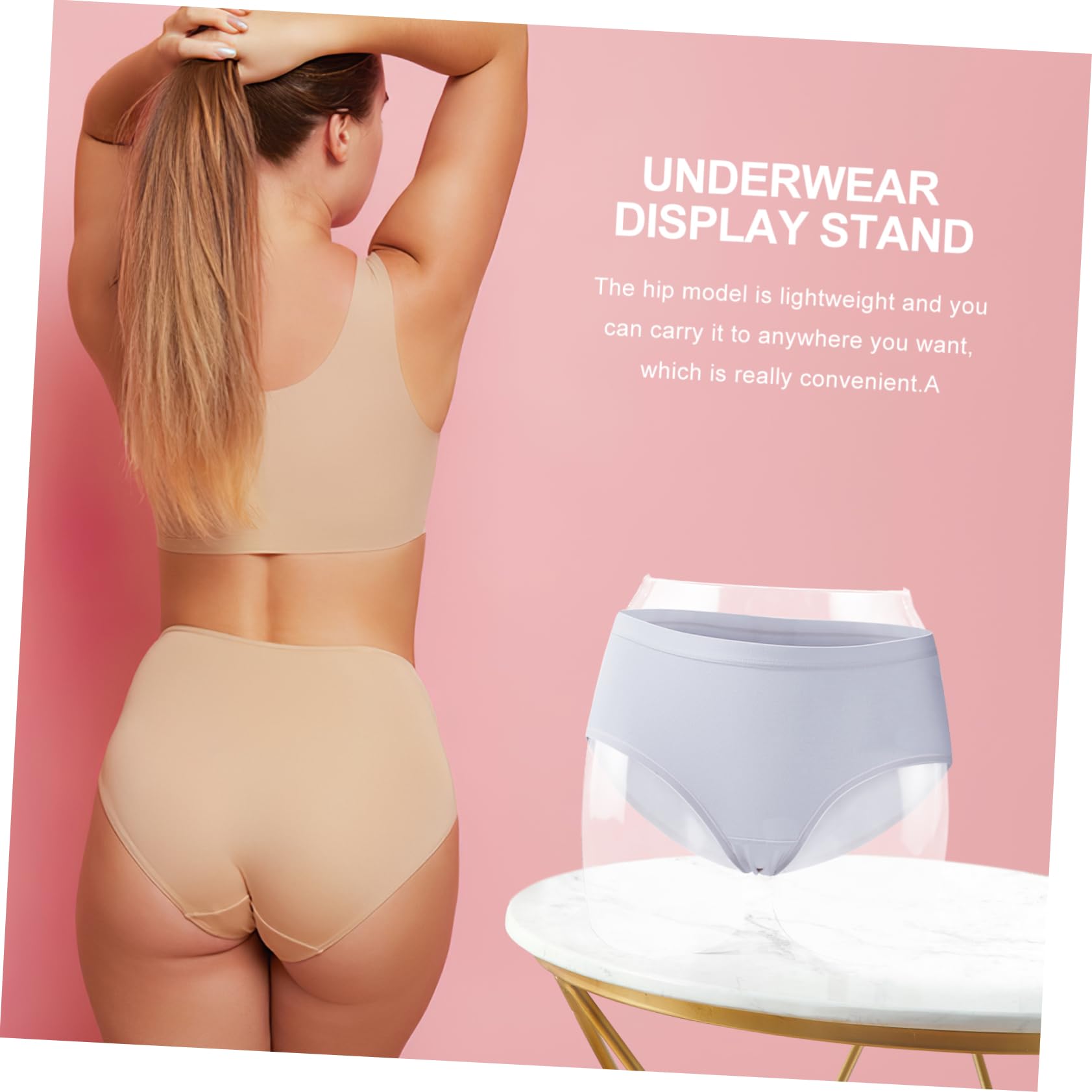 ERINGOGO Butt Model Underwear Display Stand for Mens Briefs Lightweight Hip Model Seamless Underwear Rack for Retail Store