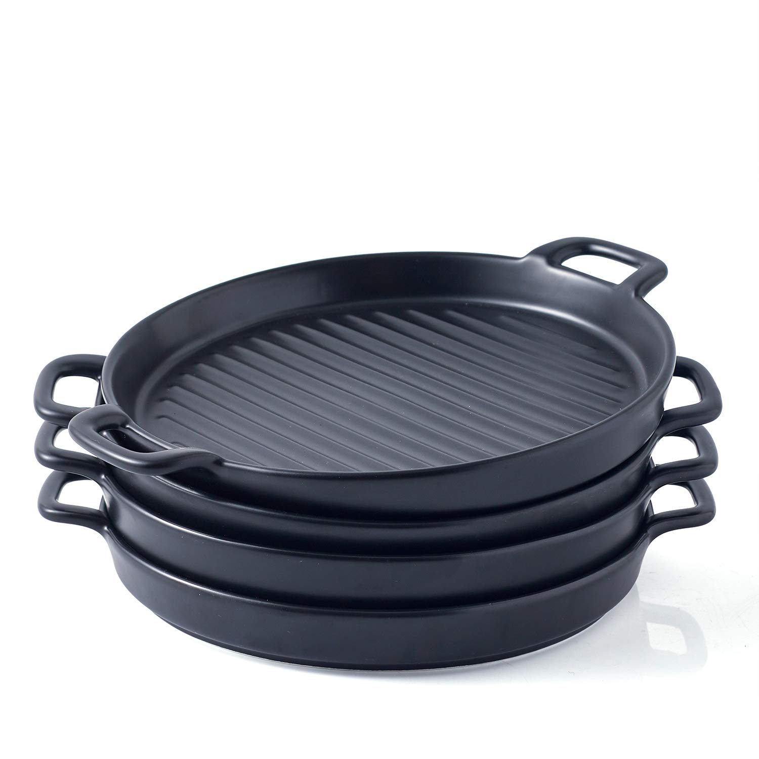 Bruntmor 8 Inch Ceramic Set Of 4 Oven to Table Bakeware Matte Round