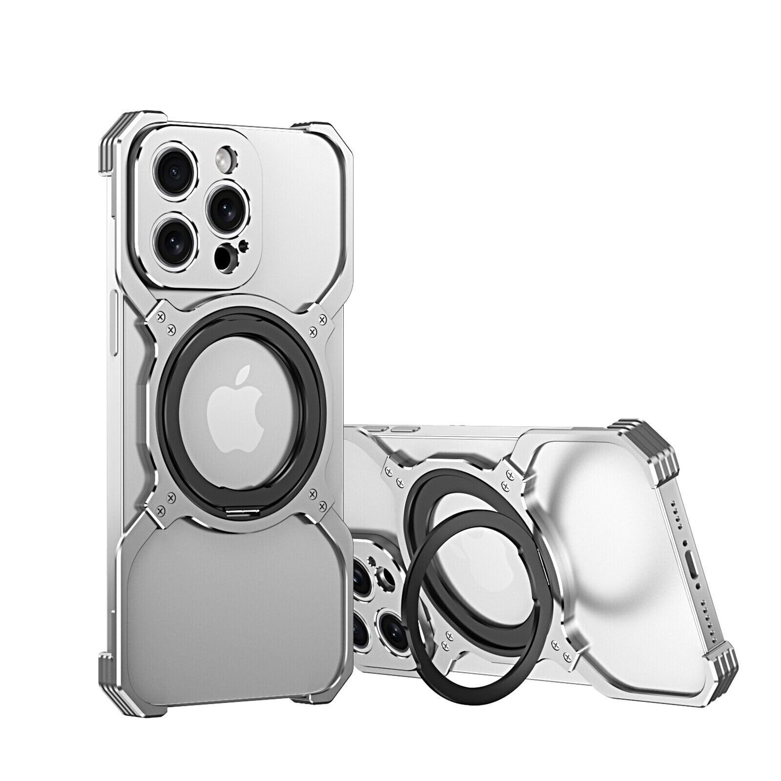 Compatible avec iPhone 13 (couleur : argent) sans cadre magnétique en métal