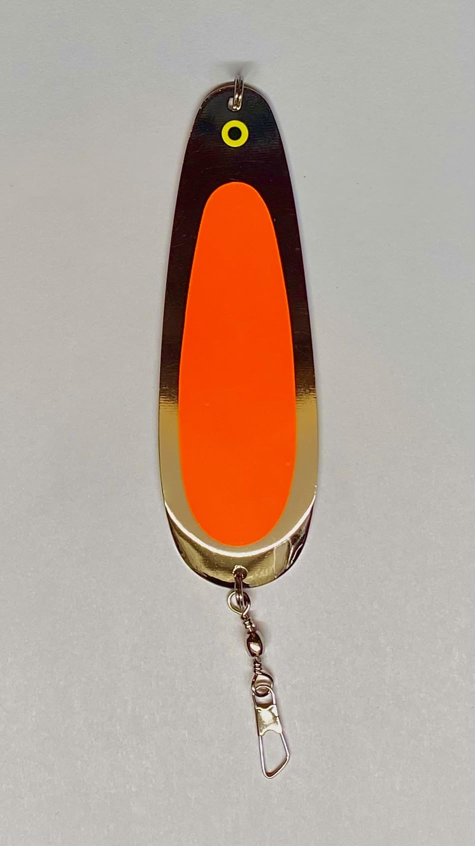 Kokanee Dodger: uv “Flo Orange” / Nickel