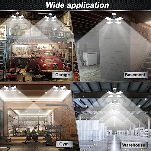 Audles 4+1LEDGARAGELIGHT1PK1 Led Garage Light, 150W 15000Lm 6500K Led Shop Lights, Garage Lights Ceiling Led With 4 Deformable Panels, Screw In E26/E27 Socket Led Bulbs For Warehouse, Basement, Attic thumb #5