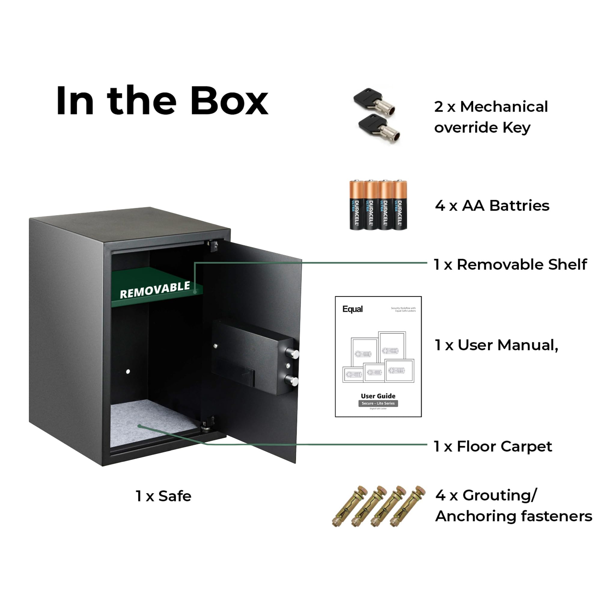SecureX 55L Home Safe - Digital Lock & Key -8