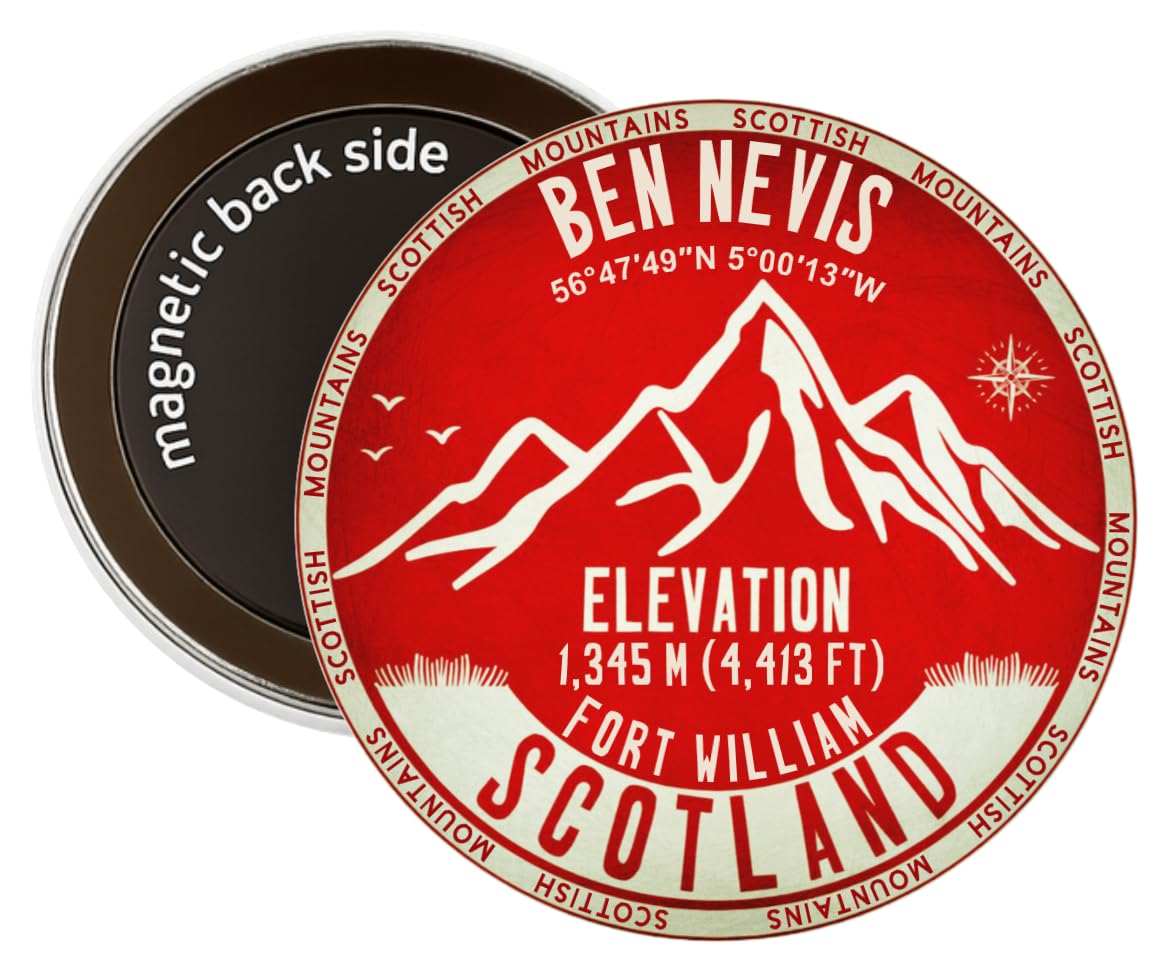 Nomad Charging Box Red Ben Nevis Scotland Round Decorative Fridge Magnet (Red)