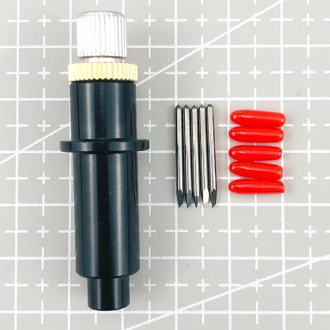 Printer Accesstories 5pcs 45 Degree Plotter Blade Vinyl Cutter Replaced Knife for Mimaki Milling Cutter Engraving Machine + 1pc Blade Holder Round|Printer Parts| -