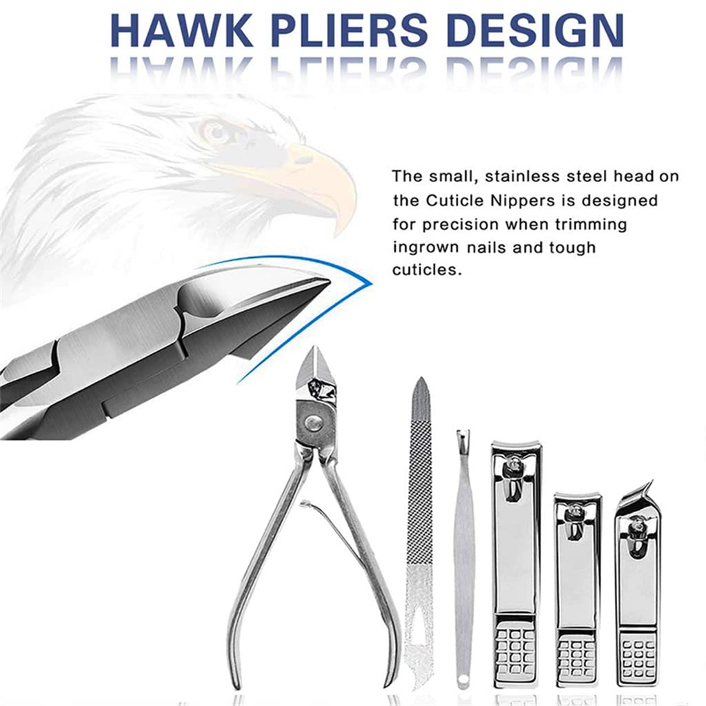 19 Pezzi/Set Kit per Pedicure e Manicure, tagliaunghie Professionali in Acciaio Inossidabile, Set di Strumenti per Tagliare Le Unghie, D-1 Set