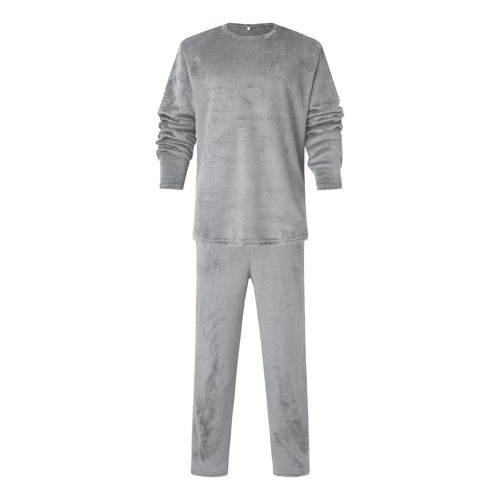 Generisch Pijama de invierno para hombre, juego de pijama cálido de franela de 2 piezas, traje de ocio para hombre, traje térmico grueso, traje de casa suave, ropa de dormir de manga larga y