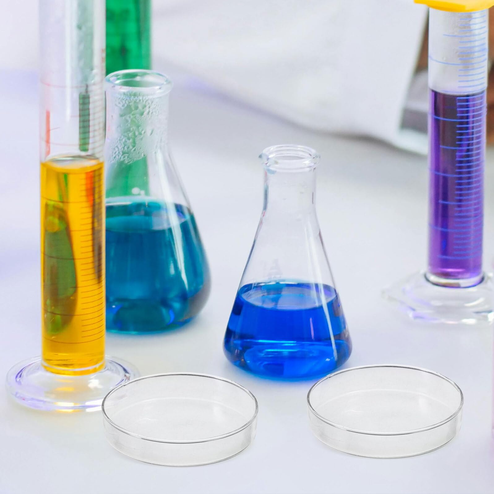BESTYASH 5 Pezzi Piastra Petri in Vetro con Coperchio Resistenti Alte Temperature per Colture di Tessuti e Chimica in Laboratorio Microbiologia