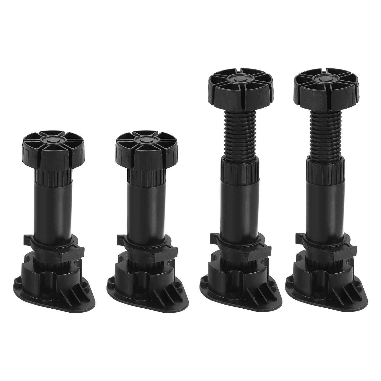 DTGN 120x44mm(LxW) Adjustable Leveling Feet - 4Pack- Good for Furniture - Leveler Support Frame Replacement Legs - Black