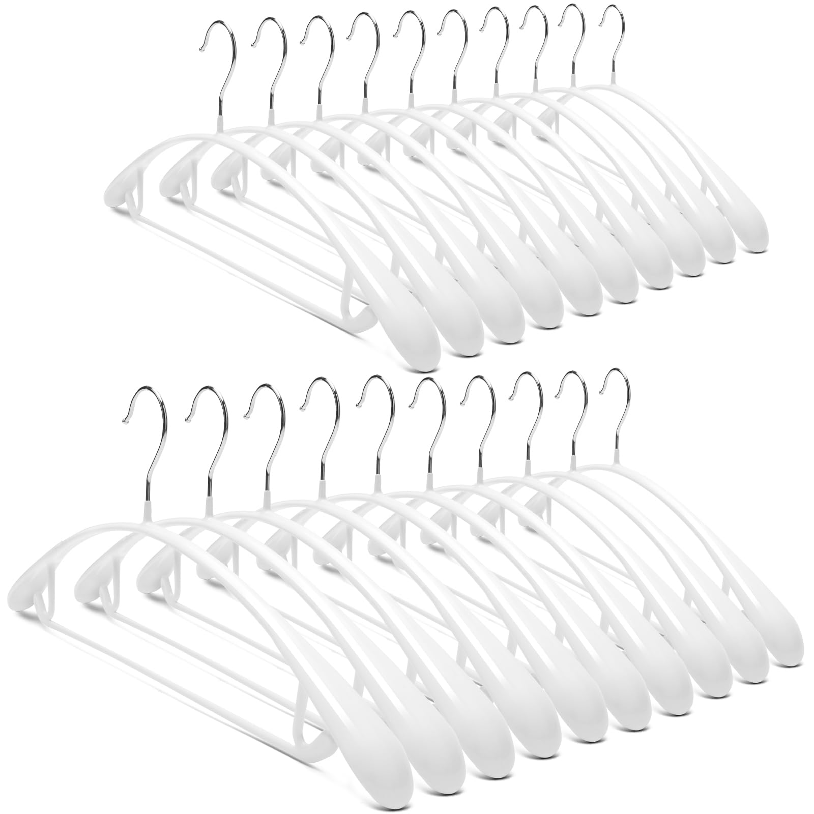 Photo 1 of Nature Smile Non-Slip PVC Suit Hangers (20 Pack, White)