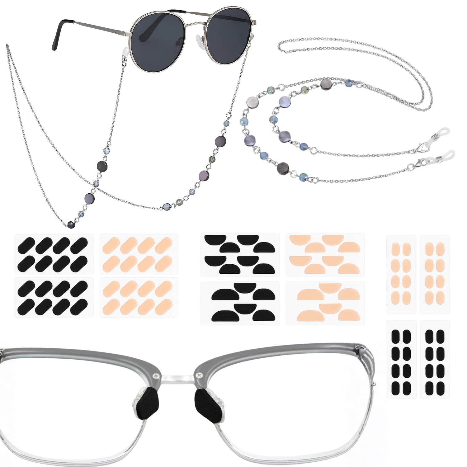 Spectacles Chain + 48 Pairs Adhesive Nose Pads Set-image-7