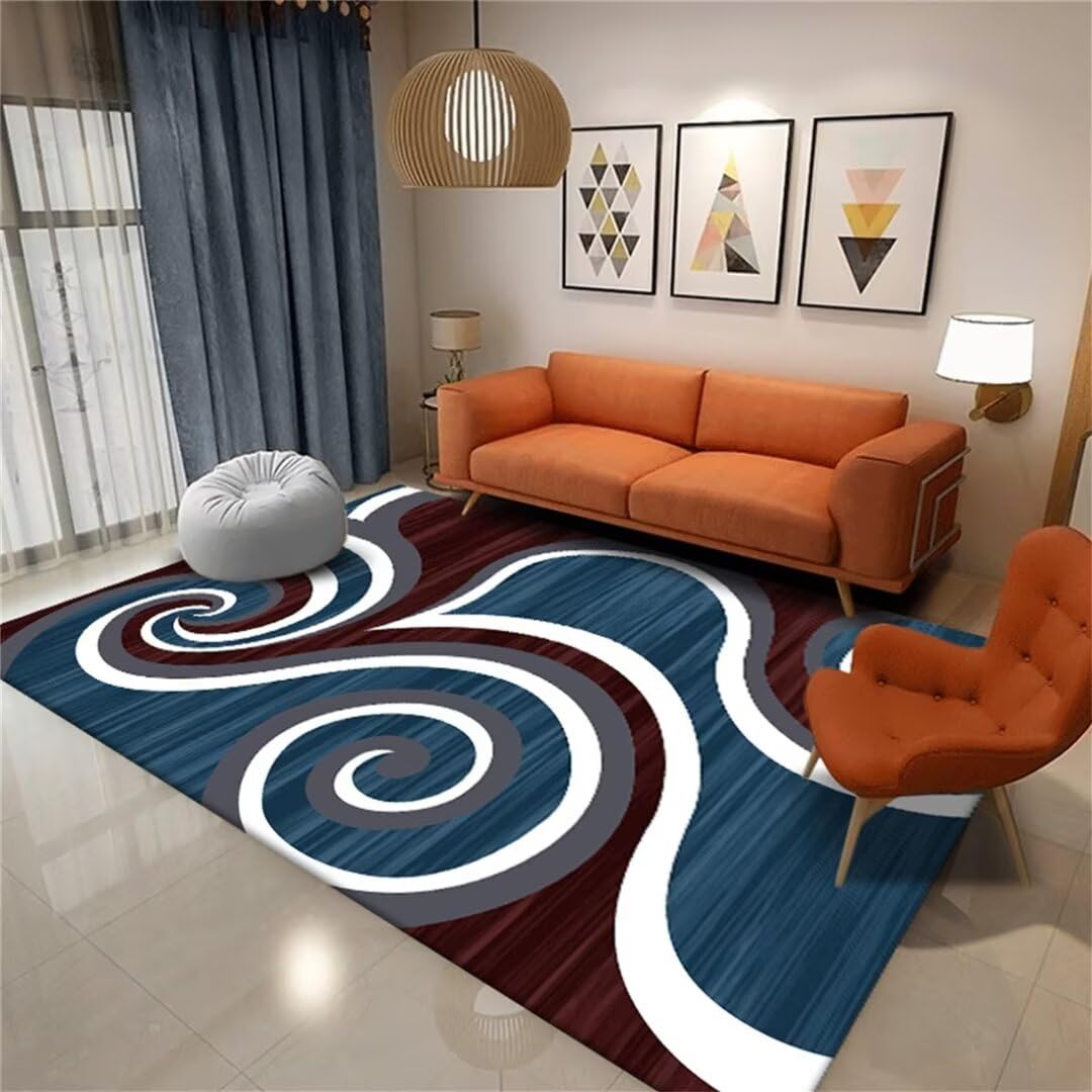 Tapis chambre ado floral abstrait moderne protégeant le sol du salon